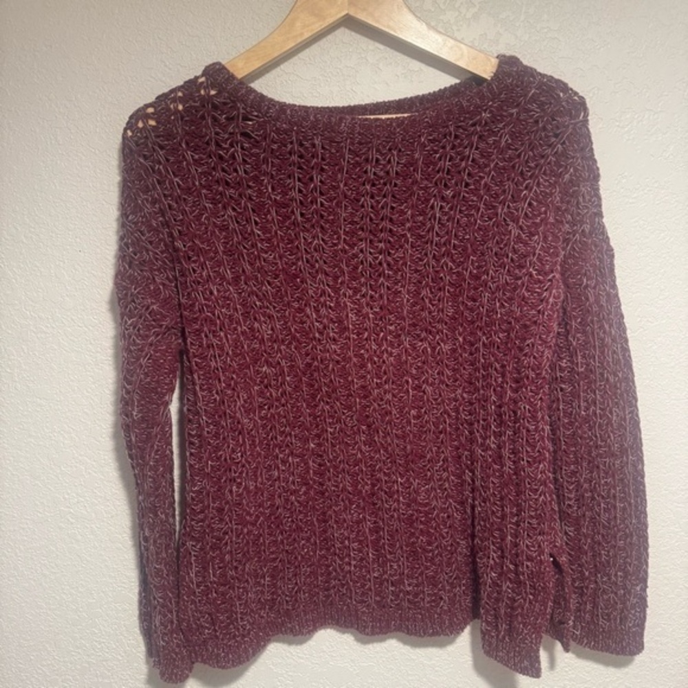 Loft Chunky Burgundy  Knit Sweater